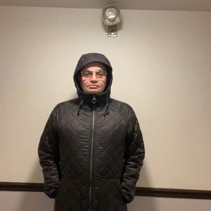 Barbour Gold Size M Men's Black Quilted Jacket Coat Hooded